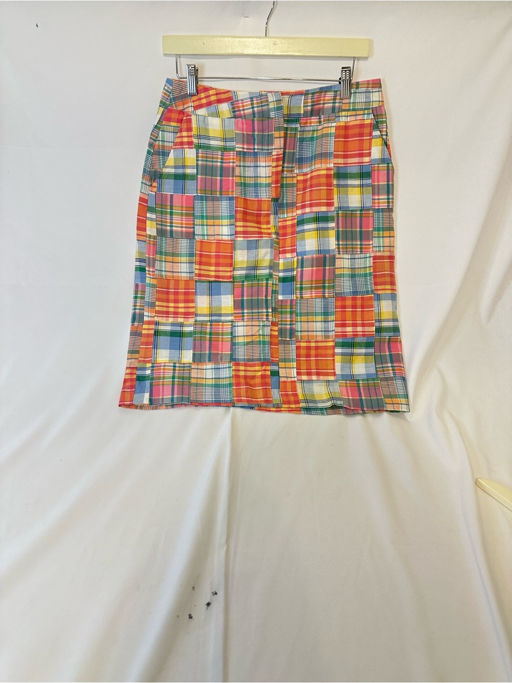 Marina Luna Multicolor Plaid Patchwork Midi Skirt